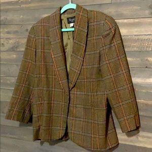 Vtg Radcliffe Plaid Wool Academia Boyfriend Blazer